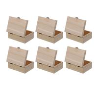 Lurrose 6pcs Useful Wooden Boxes Unfinished Wood Boxes with Locking Clasp for Crafting and Jewellery Storage Desktop Use 5.91x3.94x2.36