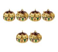 Lurrose 6pcs Vintage Gold Openable Pumpkin Aromatherapy Pendant Beads Box DIY Necklace Charms Hollow Flower Ball Diffuser Case for Essential Oils