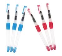 Lurrose 6pcs Water Brush Pens Artistic Calligraphy Pen for Students and Artists Assorted Color Water Reservoir Reusable Pp Nylon Brushes for Outdoor Sketching and Creative Projects