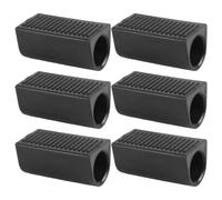 Lurrose 6pcs Wheelchair Anti Tip Device - Thickened Plastic Rear Wheel Stabilizer Sleeve - Impact Proof Non Slip Tipping Prevention Accessory for Mobility Chairs Black