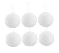 Lurrose 6Pcs White Foam Christmas Balls Hanging Ornaments 8Cm Xmas Tree Decoration Accessories Lightweight Holiday Decorative Balls for Home and Party