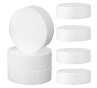 Lurrose 7 Pcs Circle Foam for Crafts White Expanded Polystyrene Cylindrical Foam Blocks Smooth Surface Easy to Decorate for Sculptures and DIY Projects
