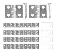 Lurrose 75pcs Mini Copper Small Hinges with Screws 4-Hole Mini Jewelry Box Hinges for Wooden Cabinets Suitable for DIY Craft and Small Box Repair