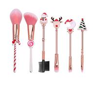 Lurrose 7pcs Christmas Makeup Brush Set Professional Cute Makeup Blush Concealer Eye Shadow Cosmetics Brushes for Woman Xmas Party present