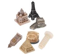 Lurrose 7pcs Miniature Ancient Rome Building Statue Fish Tank Accessories Decorations Architecture Model Materials for Sandtray Figurines