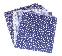 Lurrose 7pcs Navy Blue Cotton Craft Sewing Fabrics Bundle 25x25cm Floral Printed Patchwork Cloth for DIY Clothes and Home Projects