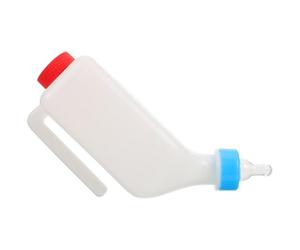 Lurrose 800ml Hanging Lamb Nursing Feeder Milk Bottle with Horizontal Design, Easy Drinking Reusable Plastic Animal Feeding Bottle Suitable for Calves and Livestock Owners