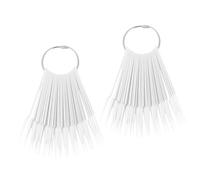 Lurrose 80pcs Nail Polish Sample Display Sticks, Manicure Practice Plates Fan Shaped Polish Display Tips False Set for Nail Art Sampling and Organization White