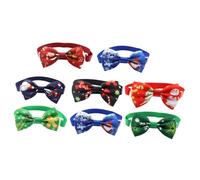 Lurrose 8pcs Adjustable Christmas Pet Bow Knots DIY Bow Ties Mixed Colors for Dogs and Cats Holiday Costume Accessories Random Color