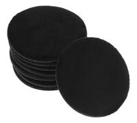 Lurrose 8pcs Black Faux Leather Ultra-soft Crystal Velvet Thin round Powder Applicators 54x4mm for Foundation Makeup Face and Body Cosmetics Application