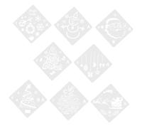 Lurrose 8Pcs Christmas Stencils Reusable Painting Templates for DIY Crafts and Holiday Decorations Safe Durable Plastic Xmas Drawing Stencil Kit for Adults