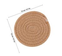 Lurrose 8Pcs Cotton Linen Woven Placemats Heat-resistant Anti-skid Round Table Mats for Dining Home Decor in Black Dark Gray and Gray