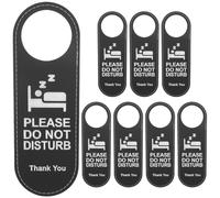 Lurrose 8pcs Do Not Disturb Door Sign - Double Sided Pu Leather Housekeeping Privacy Hanger, Please Make Up Room Knob Tag for Hotel, Office, Bedroom, Meeting Room