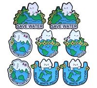 Lurrose 8pcs Earth Lapel Pin Set - Cartoon Protect The Environment Pin - Cute Animal Brooch Cat Badge Save Water Brooch For Backpacks Clothing Bags Hats Shirts
