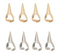 Lurrose 8Pcs Halloween Costume Claws Punk Rock Finger Rings Metal Rings for Women Men Halloween Party Cosplay, Gold Silver