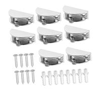 Lurrose 8pcs Heavy Duty Glass for Glass Adjustable Mirror Clips Zinc Alloy Brackets for Bathroom Kitchen Living Room and Display Shelves