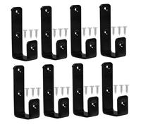Lurrose 8pcs Heavy Duty Metal Bunk Bed Ladder Hooks with Coating and Mounting Screws J Hooks for Bedroom Loft Bed Stairs Secure Support and Scratch Protection