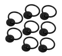 Lurrose 8pcs Metal Ring Pull Knobs Black Zinc Alloy Drawer Handles for Kitchen Cabinet Cupboard Vintage Single Hole Furniture Hardware Durable Decorative