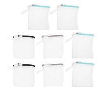 Lurrose 8pcs Mini Laundry Bags for Delicates Thickened Polyester Mesh Laundry Bags with Zipper for Home and Travel Random Color