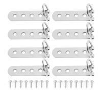 Lurrose 8pcs Picture Frame Hardware D Ring Hangers Metal Silver Multi-Hole Easy Install for Wooden and Metal Picture Frames Home Decor Framing Projects