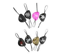 Lurrose 8pcs Plastic Pirate Eye Patch Set for Halloween Cosplay, Funny Skull Pattern Single Eye Patches, Unique and Attractive Design for Costume Parties