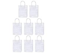 Lurrose 8pcs Pvc Tote Bag Plastic Handheld Packing Bag Square Bottom Waterproof for Red Wine and Fashion Items Personal Use