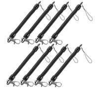 Lurrose 8pcs Retractable Spring Coil Keychains Heavy Duty Portable Stretchy Key Rings for Outdoor Sports Fishing Hiking Camping Elastic Phone Lanyard