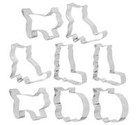 Lurrose 8pcs Stainless Steel Cat Biscuit Cutter Molds for Baking Lovers Portable DIY Cookie Cutters with Food-Safe Material Reusable Cake Baking Supplies for Christmas Halloween Easter