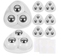 Lurrose 8pcs Sticky Caster Wheels Small Wheels Self Adhesive Wide Application Stainless Steel Abs Material Sturdy Quiet for Storage Box and Art Craft Works