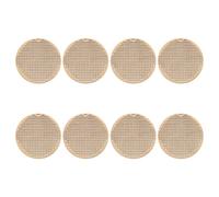Lurrose 8pcs Unfinished Wood Tags Cross Stitch Bookmark Frame Khaki Round Wooden DIY Handmade Cross-Stitch Wooden Chip Suitable for Ages Unleash Artistic Potential Creative DIY Design