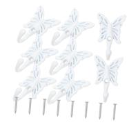 Lurrose 8pcs Wall Hanging Robe Hook Single Hook for Closet White