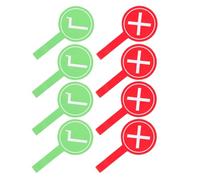 Lurrose 8pcs Yes No Handheld Voting Paddles with Red and Green Signs for Classroom Games and Student Quiz Assessment Educational Answer Boards
