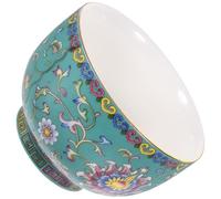 Lurrose 999 Sterling Silver Inlay Green Enamel Ceramic Kung Fu Tea Cup Delicate Decorative Teacup for Home Tea Drinking