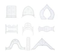 Lurrose 9pcs Acrylic Patchwork Rulers Set with Abnormal Shapes, Sewing and Quilting Stencils for Clothing Patchwork, Multifunctional Sewing Tool for DIY Fabric Crafting