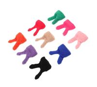 Lurrose 9pcs Mini Knitted Rabbit Ear Doll Hats Soft Tiny Beanie Headwear Accessories for DIY Craft Easter Party Decorations Multipurpose Miniature Wool Caps