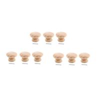 Lurrose 9pcs Solid Wood Drawer Handles Vintage European Style Cupboard Knobs Wooden Cabinet Pulls Eco-Friendly Lacquer-Free Hardware for Bedroom Kitchen Furniture