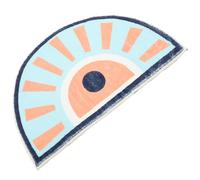 Lurrose Absorbent Half round Bathroom Mat 40x60cm Anti-slip Thickened Floor Rug Water-resistant Plush Shower Rug for Home Bath