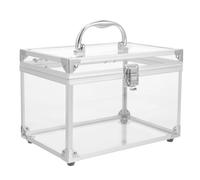 Lurrose Acrylic CD Storage Box with Lid Durable Dvd Organizer for Music Movies Portable CD Holder with Handle for Home Travel Stylish Design for Easy Access