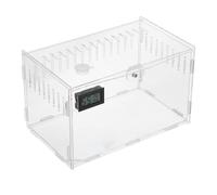 Lurrose Acrylic Leopard Gecko Tank with Large Ventilation Mesh and Removable Bottom Board for Pet Keepers Featuring Real Time Monitoring and 360° Visibility