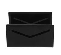 Lurrose Acrylic Mail Sorter with Rounded Corners for Home and Office, Black Envelope Holder and Document Organizer, Simple Design Desktop File Holder to Organize Letters and Files