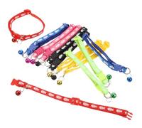 Lurrose Adjustable Decorative Pet Dog and Cat Collars Skin-friendly Pvc and Pp Material with Bell 12pcs Chic Design for Photos and Parties