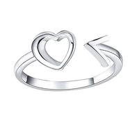 Lurrose Adjustable Open Band Heart Arrow Ring for Women, Silver Copper Material, Strong and Sturdy Design, Elegant Unique Statement Piece Suitable for Daily Wear
