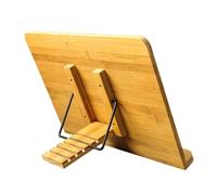 Lurrose Adjustable Small Wooden Book Stand Foldable Desktop Reading Rack Bamboo Drawing Board Holder for Office and Study