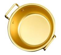 Lurrose Aluminum Rice Bowl Large with Double Handles Korean Style Kimchi Snack Soup Bowl Lightweight Food-Grade Mixing Vessel for Kitchen and Dining