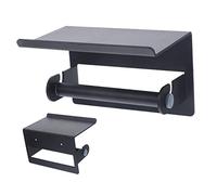 Lurrose Aluminum Toilet Paper Holder with Shelf Wall Mounted Bathroom Storage Bracket for Items Rustproof and Durable Design for Use
