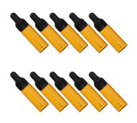 Lurrose Amber Glass Dropper Bottle Easy to Use for Distributing Massage Oil Mixtures 5ml 10pcs Refillable Essential Oil Bottle with Pipette Dropper Made of Glass and Plastic, for Travel