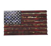 Lurrose American Flag Wooden Challenge Coin Holder Small Medal Display Case Wall Mountable for Law Enforcement Police Military Coins Collection