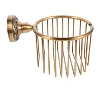 Lurrose Antique Brass Toilet Paper Holder Wall Mount Tissue Dispenser with Open Basket Design for Bathroom Storage Vintage Style Paper Towel Rack Preventing Unraveling Rustic Classic