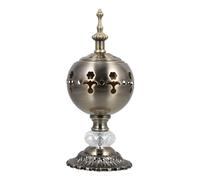 Lurrose Arabic Metal Incense Burner: Bakhoor Charcoal Incense Burner Frankinsense Incense Holder Middle Easter Decor for Home Bed Office Bronze