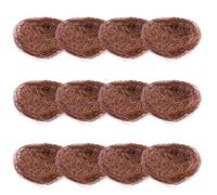 Lurrose Artificial Bird Nest Decorations 12pcs Thread Coffee Rustic | Bird House Ornament for Birds Pet, Christmas Table Decoration, Authentic Unique Nest Shape